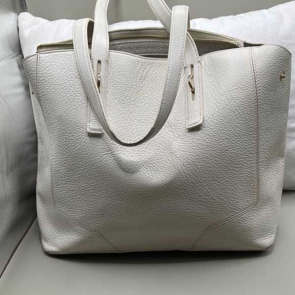Furla Handbags - Furla Italian Luxury Cream Leather Tote Bag Exceptional Quality Furla Beautiful